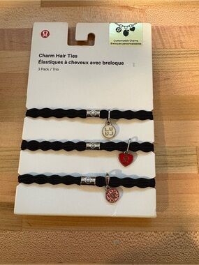 lululemon athletica Charm Hair Tie Set (or Bracelets (Black/silv) - (3 In Pack)
